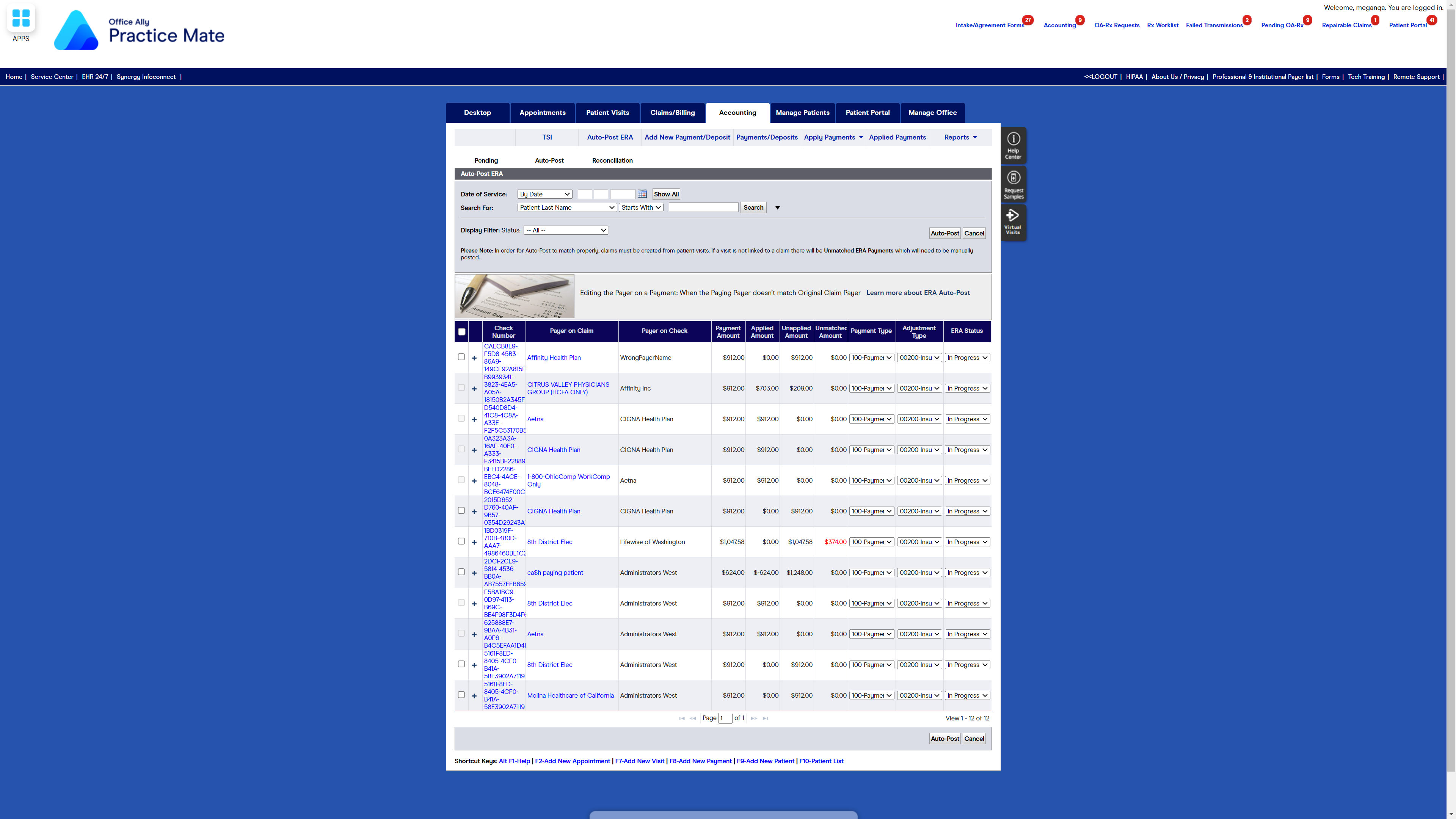 screenshot of Practice Mate